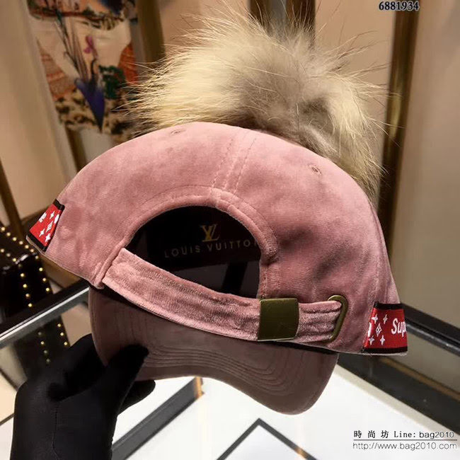 LV與supreme聯名秋冬款 時尚百搭絲絨棒球帽 6881934 LLWJ5816